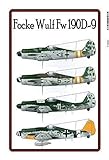 Focke Wulf Fw 190 D 9 Flugzeug 2. Weltkrieg Blechschild Schild Blech Metall Metal Tin Sign 20 x 30 cm F0234