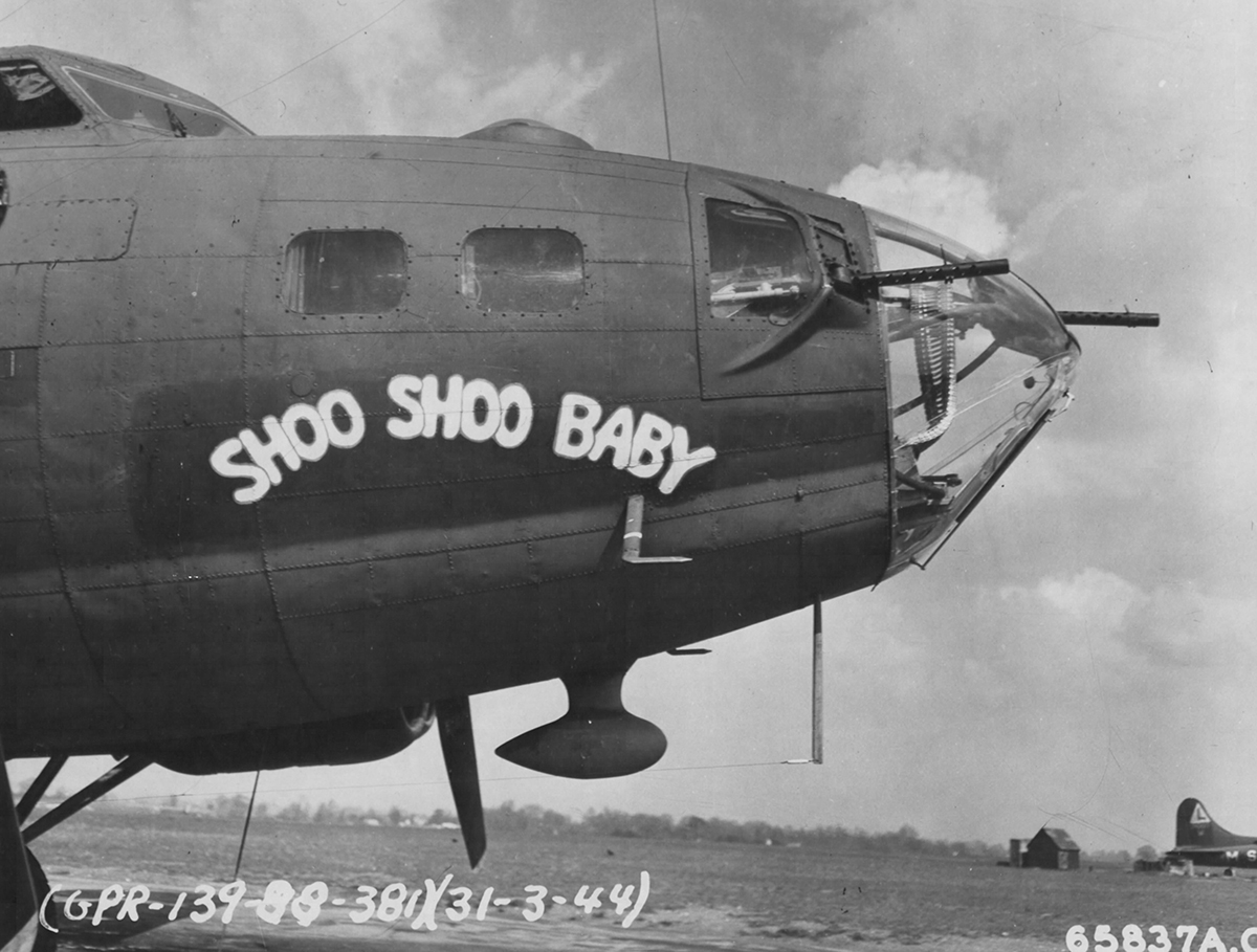 Aufnäher des B17 USAAF   Bombergeschwader  Shoo Shoo  Shoo Baby ca 10 cm 