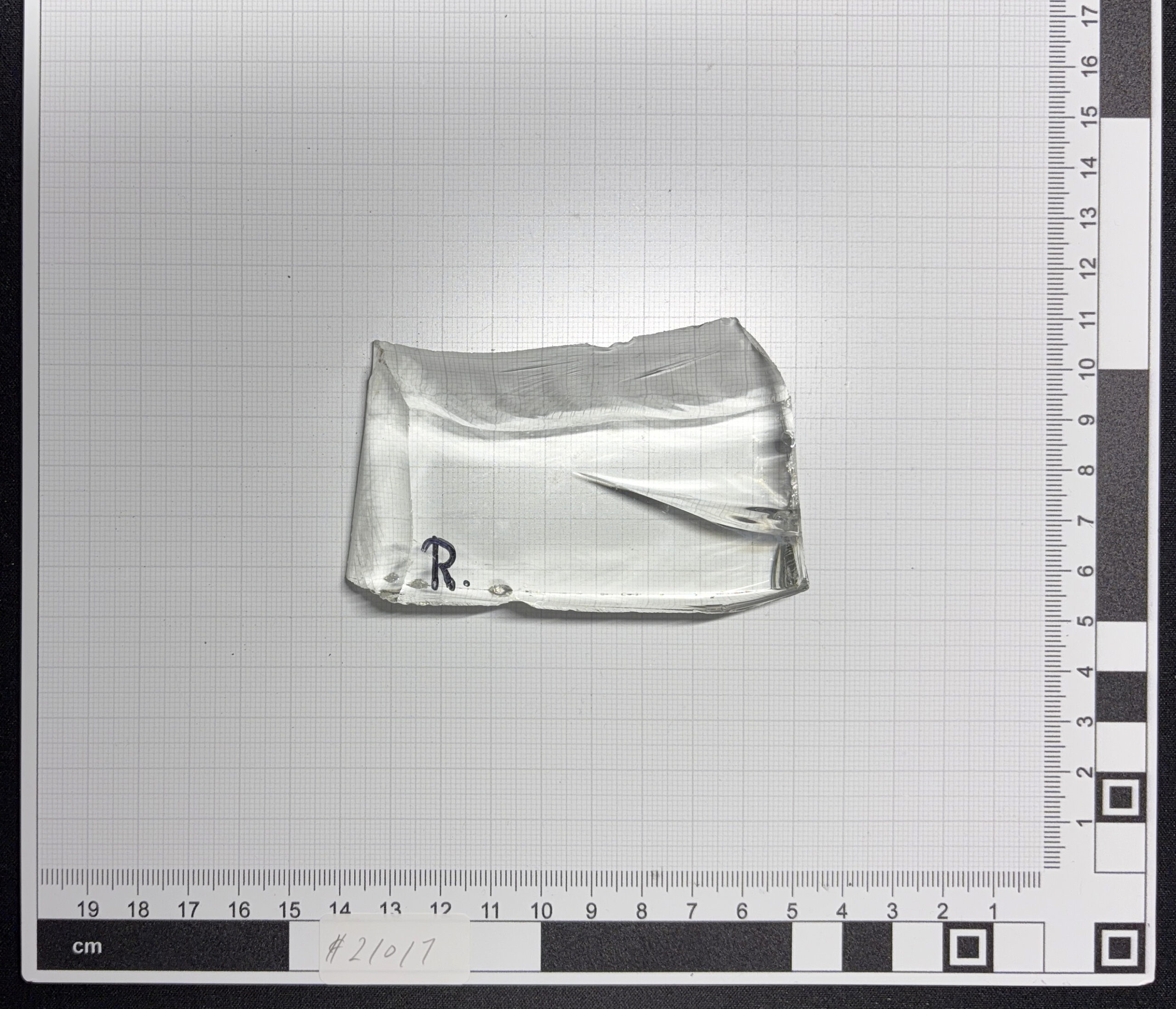 Glasfragment, 20 mm dick